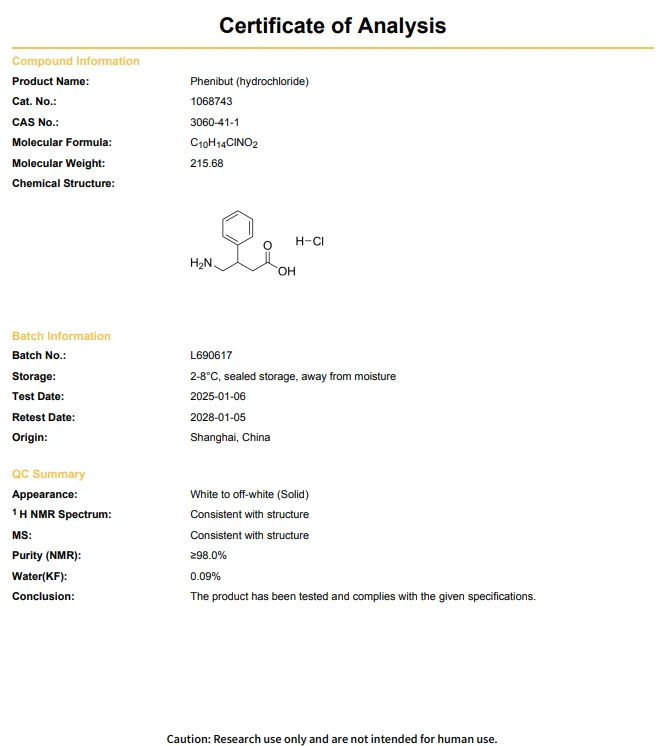 Phenibut Capsules COA | Shaanxi BLOOM Tech Co., Ltd Phenibut Capsules COA | Shaanxi BLOOM Tech Co., Ltd